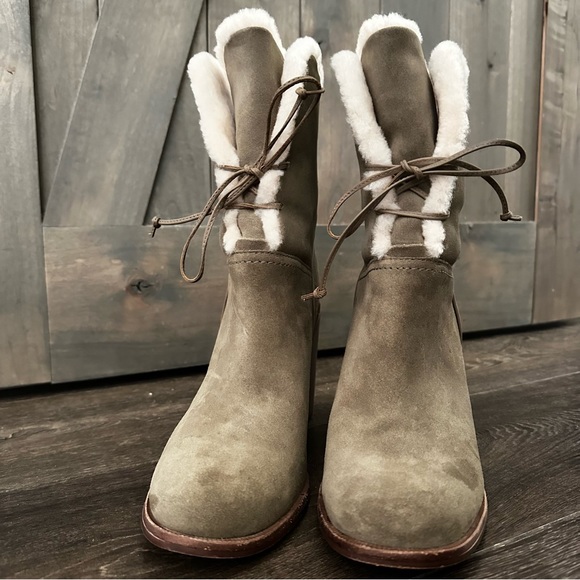 UGG ‘Jerene’ Shearling Lace Up Suede Boots - Picture 5 of 14